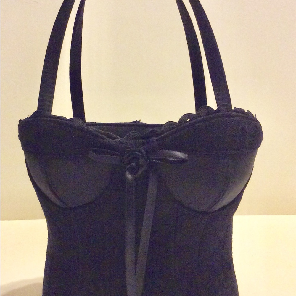 Unique Black Corset Inspired Statement Purse - Picture 2 of 7